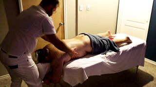 Rugby player gets hard during his massage and one thing leads to another - 3 image