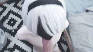 Femboy 2b loves dick in his mouth - 2 image