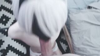 Femboy 2b loves dick in his mouth - 5 image