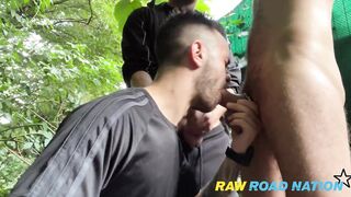 Guy in the bushes lubes up his sloppy hole with multiple loads of cum - 9 image