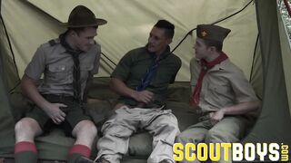 ScoutBoys - Cute smooth scout boys fucked raw and hard in tent by DILF - 4 image