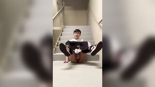 Chinese twink cum on stairs - 7 image