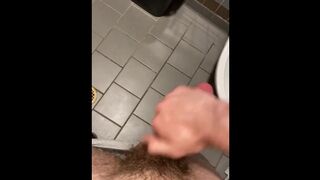 Thick Dicked Twink Cums in Work Bathroom - 1 image