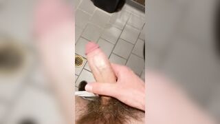 Thick Dicked Twink Cums in Work Bathroom - 4 image