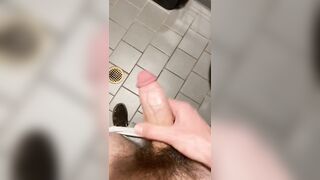 Thick Dicked Twink Cums in Work Bathroom - 5 image