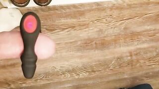 Hands-Free Cumshot via Toy Hanging from Cock - 2 image