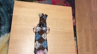 Cum on ugly glasses and ugly tie. - 7 image
