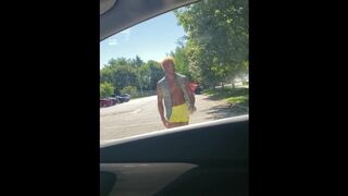 KennieJai gets jerked off in a car - 1 image