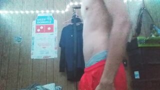 Hung 19 year old twink striping to low music - 5 image