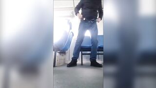 Risky train jerking & pissing - 6 image