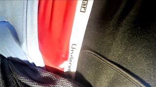 No Hands cumming in red underwear and yoga pants - 10 image