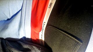 No Hands cumming in red underwear and yoga pants - 6 image