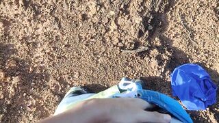 18 YEAR OLD BOY JERKS OFF UNTIL HE CUM ON A WALK - 5 image