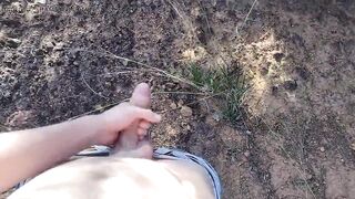 18 YEAR OLD BOY JERKS OFF UNTIL HE CUM ON A WALK - 7 image