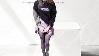 I LOVE MASTURBATING IN PUBLIC PLACES AND WALKING AROUND AS I AM A CUTE SCHOOLGIRL CUMSHOTS BIG LOAD ON SEXY NYLON - 6 image