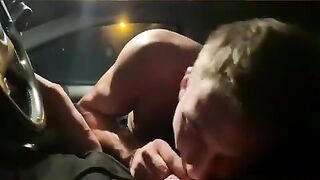 Sucking strangers dick in the car - 2 image