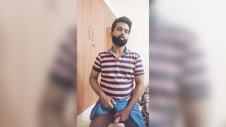 Bearded Daddy in lungi masturbates - 10 image