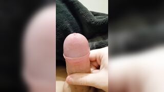 Young guy masturbates his big and fat dick - 1 image