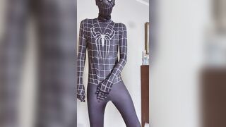 Barely 18 years old in spiderman suit touching himself - 2 image