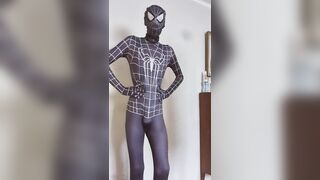 Barely 18 years old in spiderman suit touching himself - 3 image