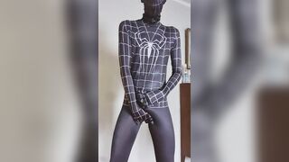 Barely 18 years old in spiderman suit touching himself - 6 image