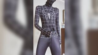 Barely 18 years old in spiderman suit touching himself - 8 image