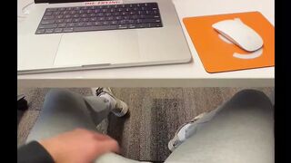 Male jerk off in the office and blast a huge load - 1 image