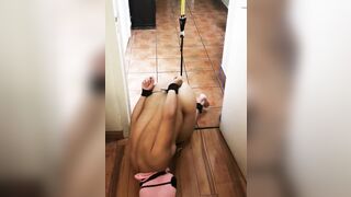 Bound latino sub gets his balls stretched - 4 image