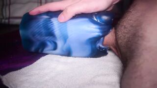 Fucking David's muzzle from Bad Dragon and cumming inside - 4 image