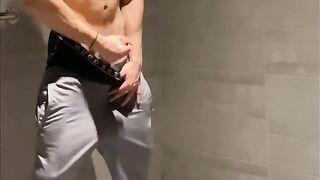 Locker room public horny after gym muscle guy horny - 9 image