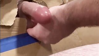 Homemade glory hole with blowjob on dildo