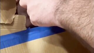 Homemade glory hole with blowjob on dildo