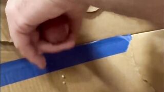 Homemade glory hole with blowjob on dildo