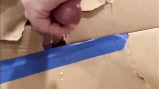 Homemade glory hole with blowjob on dildo