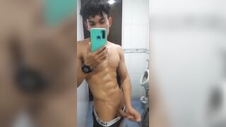 horny guy masturbates in his work bathroom. No cum - 5 image