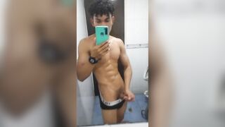horny guy masturbates in his work bathroom. No cum - 7 image