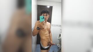 horny guy masturbates in his work bathroom. No cum - 9 image