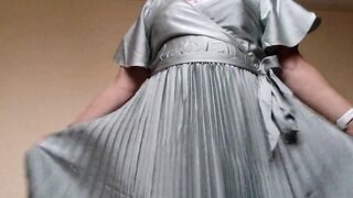 Playing in my pleated Dress - 3 image