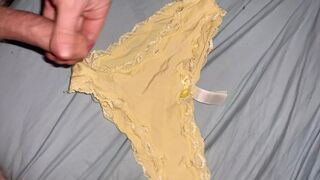 Cum on yellow panties! - 1 image