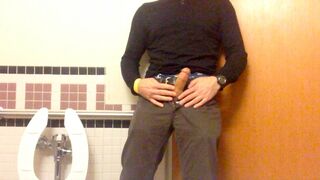 Jack-off in a hospital public toilet. Almost caught, I forgot to lock the door. I still finished jerking - 1 image
