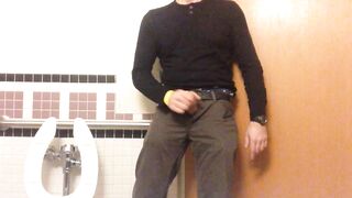 Jack-off in a hospital public toilet. Almost caught, I forgot to lock the door. I still finished jerking - 3 image