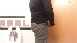 Jack-off in a hospital public toilet. Almost caught, I forgot to lock the door. I still finished jerking - 5 image
