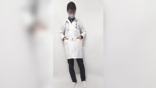 Iranian boy undressing and comparing clothed and nude body (in a doctor's uniform) - 2 image