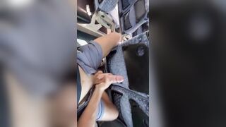 Beautiful man with huge cock cumming on bus - 4 image