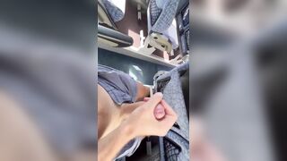 Beautiful man with huge cock cumming on bus - 7 image