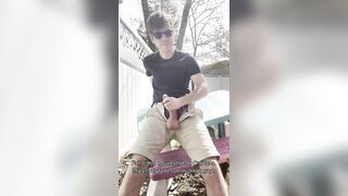 Twink Jerking Off Outdoors in Backyard, Showing Off Butt + Pissing - 6 image