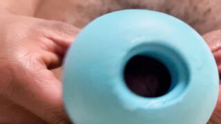 College twink edging with blue toy - 4 image