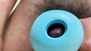 College twink edging with blue toy - 7 image