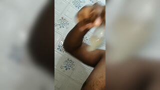 Pissing and drinking from condom used condom - 9 image
