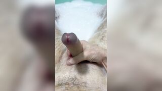 Cock play in the bath just shaved my balls - 10 image